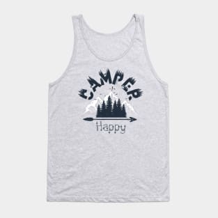 Happy Camper Mountain Wilderness Trail Design Tank Top